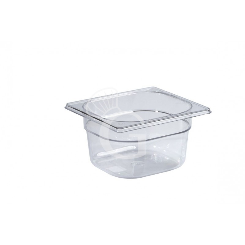 Bacinella in Policarbonato GN 1/6 - 176 mm x 162 mm x H 100 mm - capacità 1,6 litri