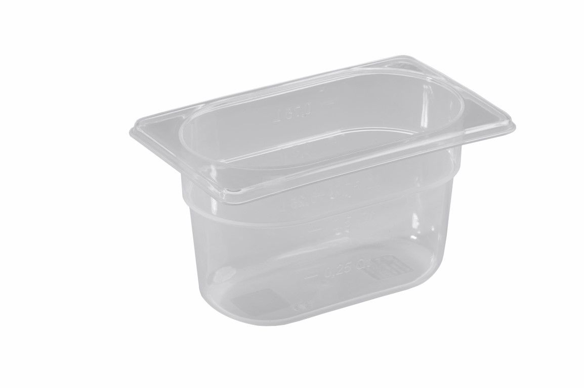 Bacinella in Policarbonato GN 1/9 - 176 mm x 108 mm x H 65 mm - capacità 0,6 litri
