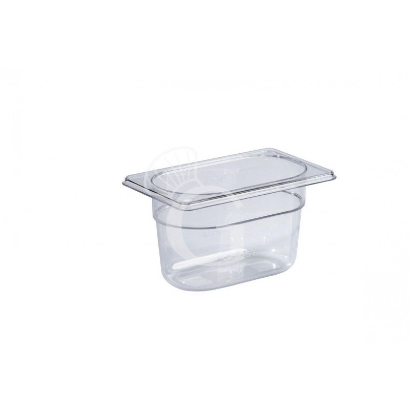 Bacinella in Policarbonato GN 1/9 - 176 mm x 108 mm x H 100 mm - capacità 1 litro