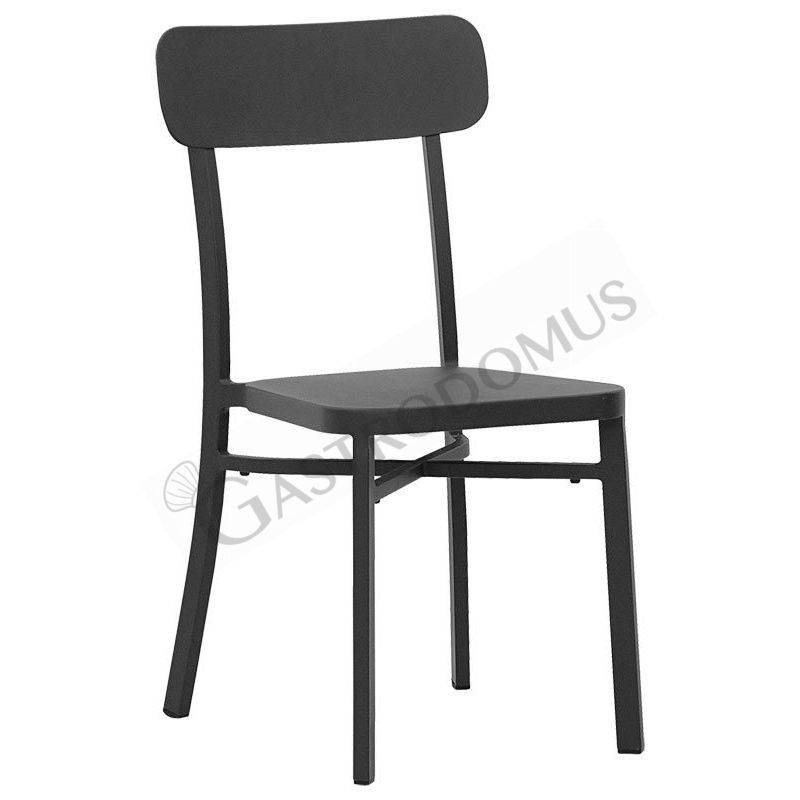 Sedia Basic con struttura, seduta e schienale in metallo verniciato, colore nero