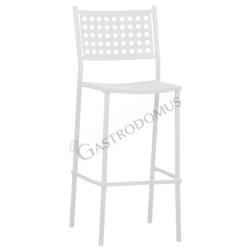 Sgabello Scotland con struttura in metallo verniciato, colore bianco Sgabello Scotland con struttura in metallo verniciato, colore bianco