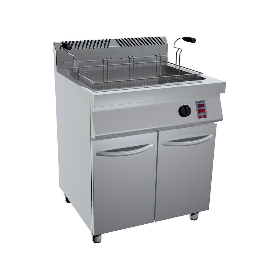 Friggitrice elettronica a gas per pasticceria su mobile 1 vasca 45 LT L 800 mm x P 730 mm x H 900 mm