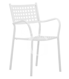 Sedia Mary con struttura in metallo verniciato, colore bianco