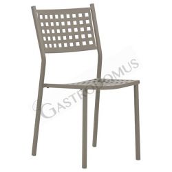 Sedia Rosemary con struttura in metallo verniciato, colore tortora