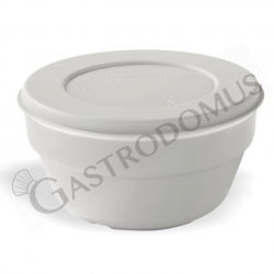 Coppetta rotonda doppia parete in policarbonato con coperchio