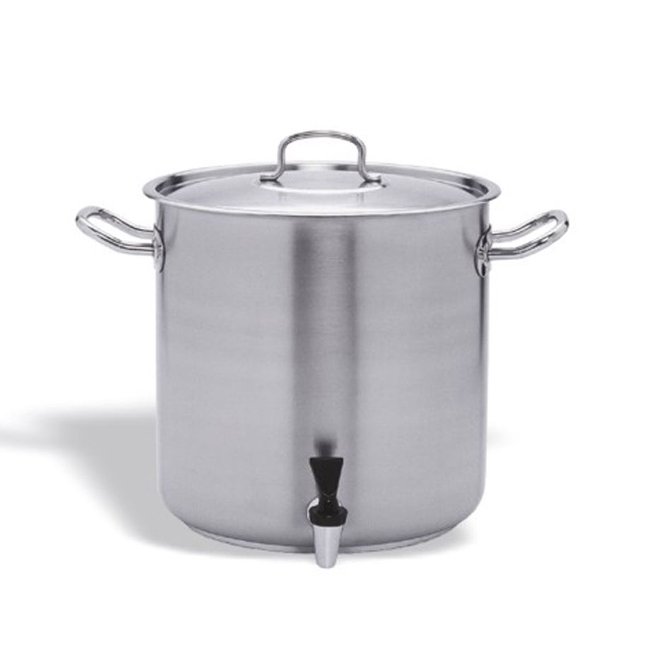 Pentola con rubinetto e coperchio acciaio inox diametro 400 mm x H 400 mm