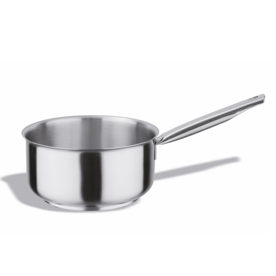 Casseruola di tipo francese in acciaio inox 1 manico diametro 180 mm x H 90 mm