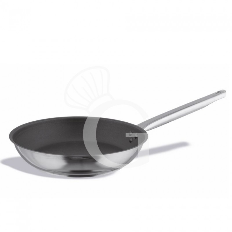 Padella in acciaio inox con antiaderente diametro 180 mm x H 35 mm Padella in acciaio inox con antiaderente diametro 180 mm x H 35 mm