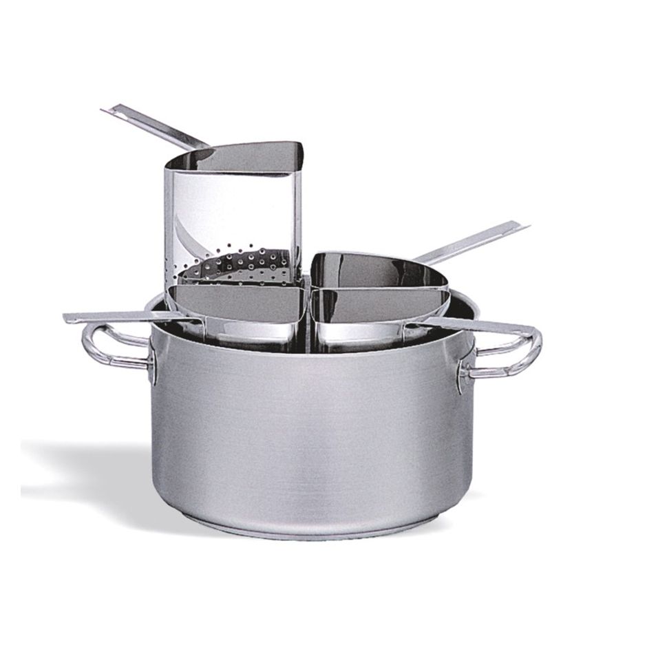Casseruola con 4 colapasta in acciaio inox diametro 350 mm x H 210 mm