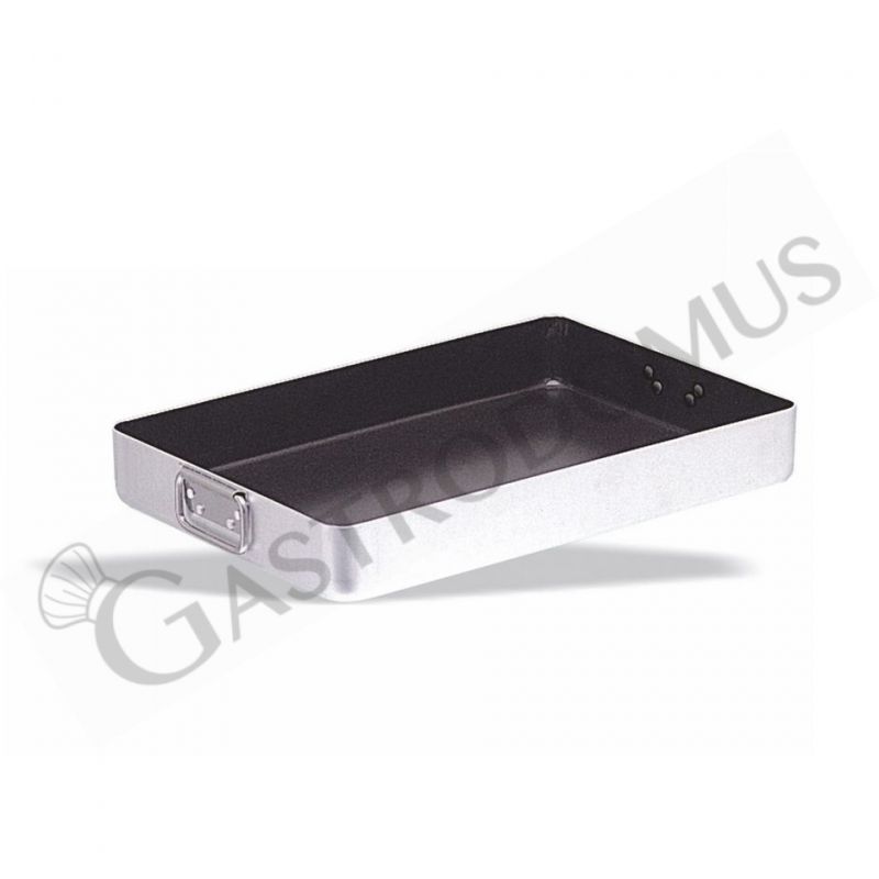 Tegame in alluminio, antiaderente, 2 maniglie snodate, L 50 cm x P 30 cm x H 7 cm Tegame in alluminio, antiaderente, 2 maniglie snodate, L 50 cm x P 30 cm x H 7 cm