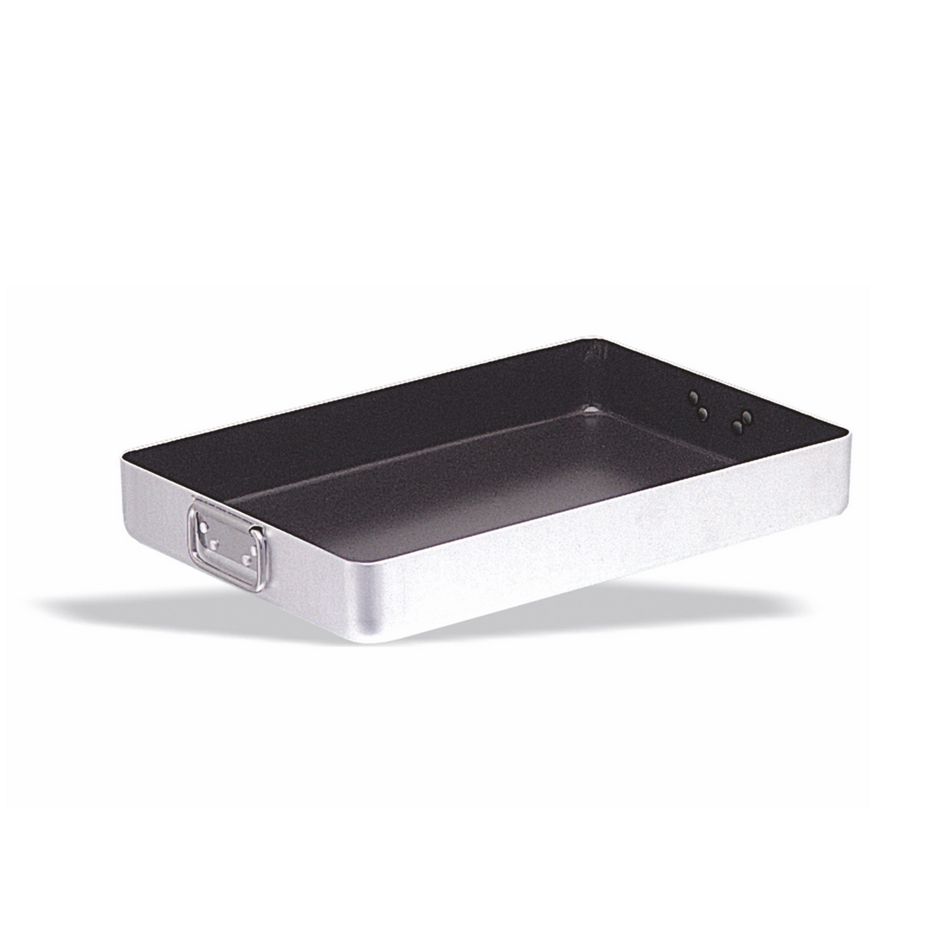 Tegame in alluminio antiaderente 2 maniglie snodate L 400 mm x P 300 mm x H 65 mm