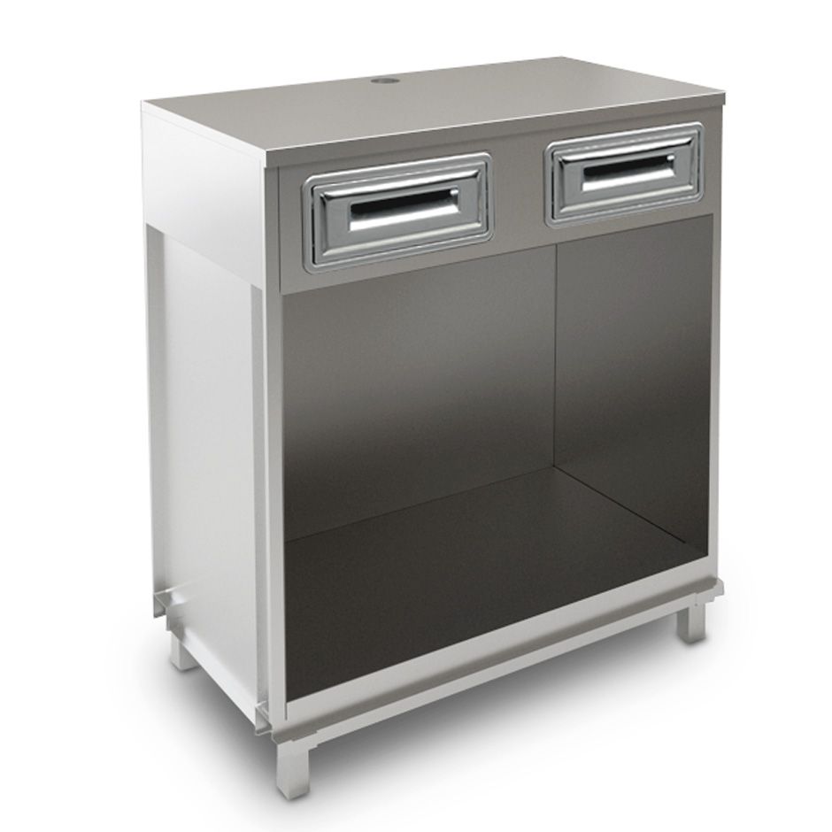 Banco bar per macchina caffè con top in acciaio inox - L 1000 mm x P 550 mm x H 1140 mm