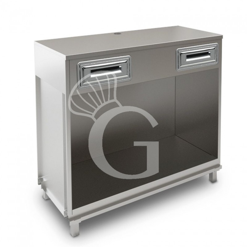 Banco bar per macchina caffè con top in acciaio inox - L 1250 mm x P 550 mm x H 1140 mm Banco bar per macchina caffè con top in acciaio inox - L 1250 mm x P 550 mm x H 1140 mm