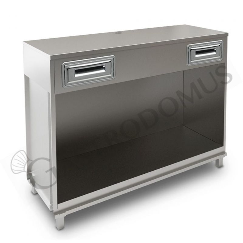 Banco bar per macchina caffè con top in acciaio inox - L 1500 mm x P 550 mm x H 1140 mm Banco bar per macchina caffè con top in acciaio inox - L 1500 mm x P 550 mm x H 1140 mm