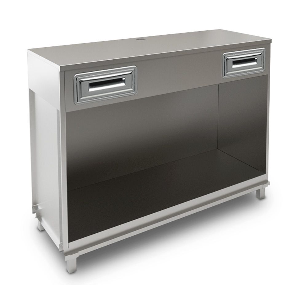 Banco bar per macchina caffè con top in acciaio inox - L 1500 mm x P 550 mm x H 1140 mm