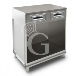 Bancone bar per macchina caffè con top in acciaio inox - L 1000 mm x P 670 mm x H 1140 mm