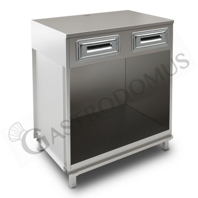Bancone bar per macchina caffè con top in acciaio inox - L 1000 mm x P 670 mm x H 1140 mm Bancone bar per macchina caffè con top in acciaio inox - L 1000 mm x P 670 mm x H 1140 mm