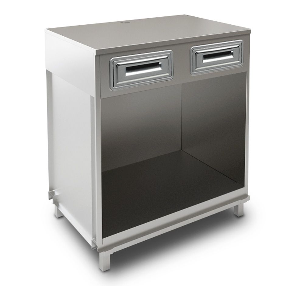 Bancone bar per macchina caffè con top in acciaio inox - L 1000 mm x P 670 mm x H 1140 mm