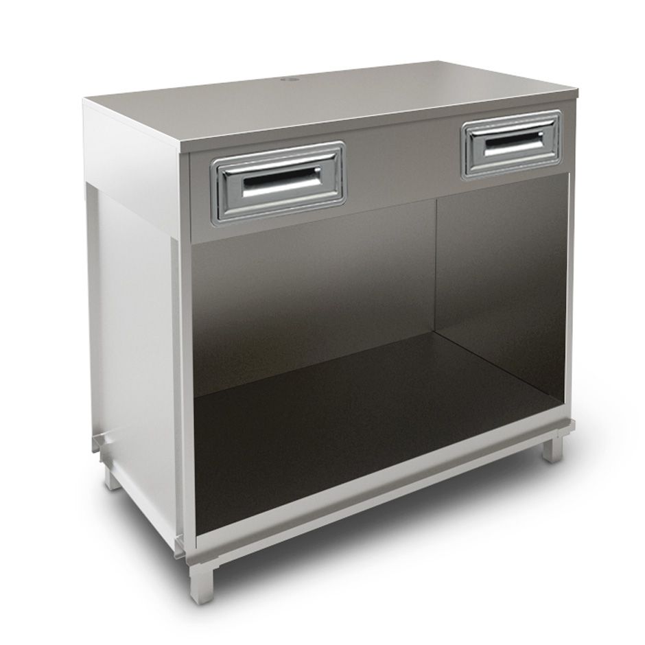 Bancone bar per macchina caffè con top in acciaio inox - L 1250 mm x P 670 mm x H 1140 mm