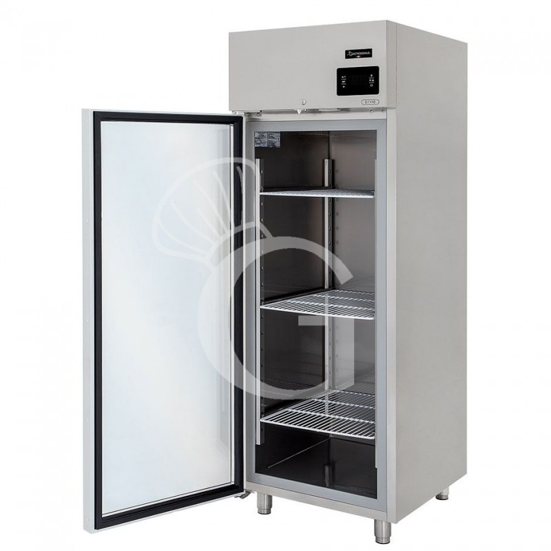 Armadio refrigerato ventilato classe A capacità 700 LT e temperatura -18°C/-22°C con porta vetro