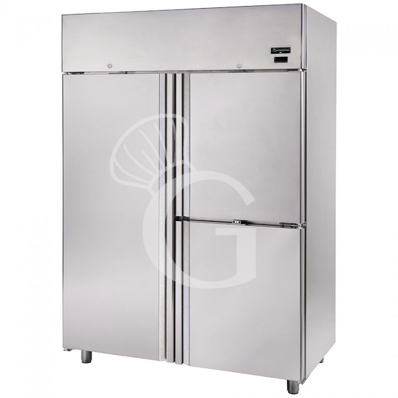 Frigo 1400 litri in acciaio inox ventilato con 3 porte, temperatura -2°C/+10°C per verdure