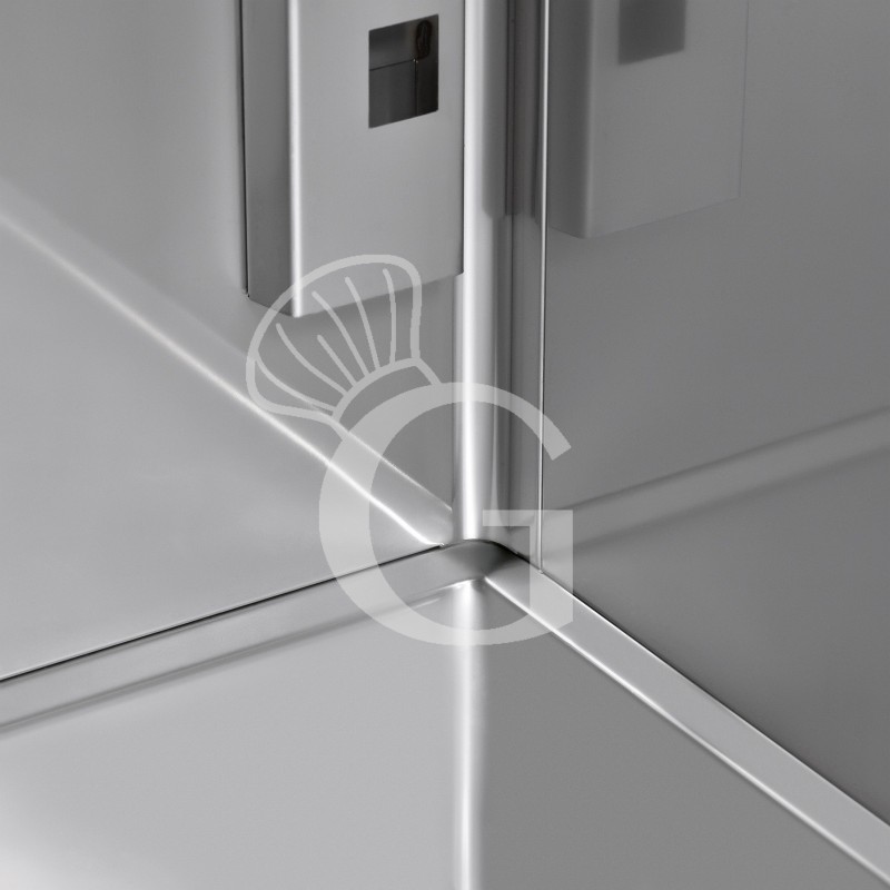 Armadio refrigerato acciaio inox porta vetro - Ventilato - 600 Lt - Temp. 0°/+10°C
