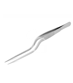 Pinza lunga Chef curva in acciaio inox L 160 mm