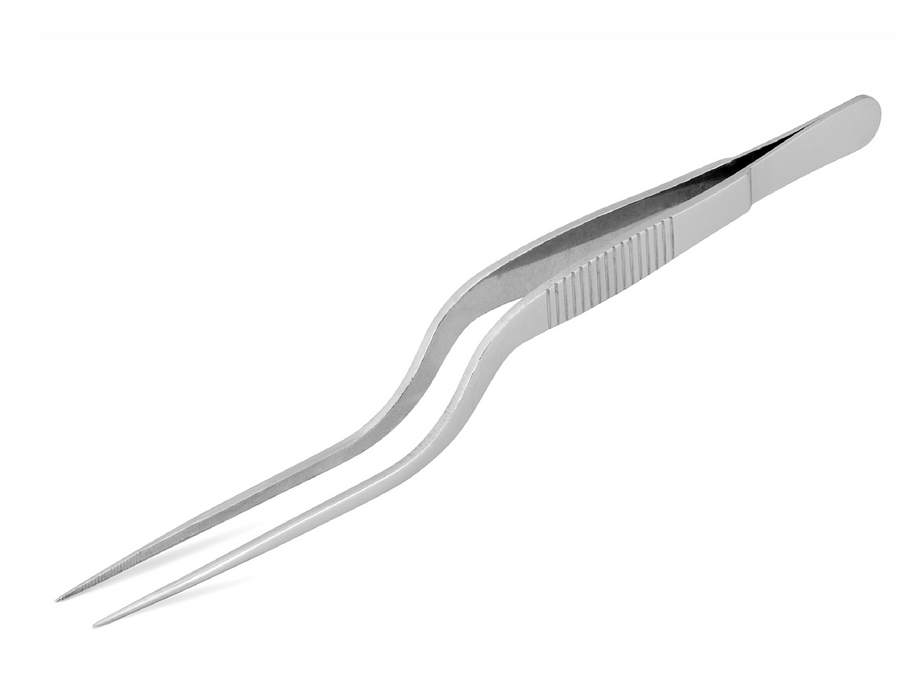 Pinza lunga Chef curva in acciaio inox L 160 mm