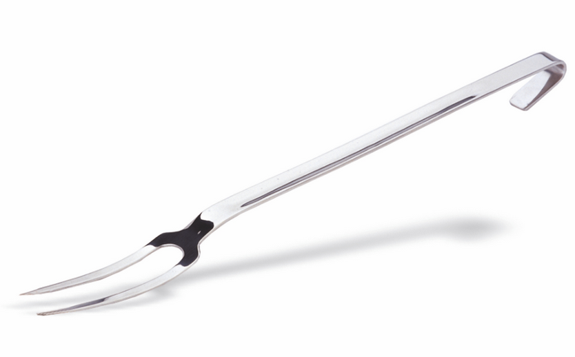 Forchettone 2 denti unipezzo manico L 400 mm e L totale 470 mm