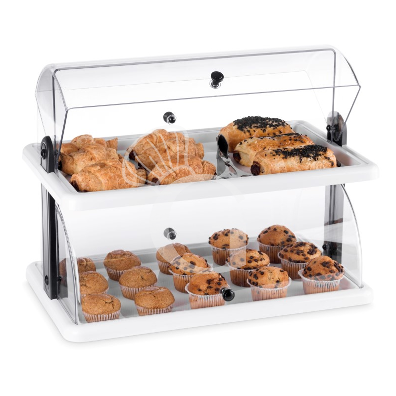 Vetrina brioches neutra 2 piani - L 400 mm x P 245 mm x H 320 mm Vetrina brioches neutra 2 piani - L 400 mm x P 245 mm x H 320 mm
