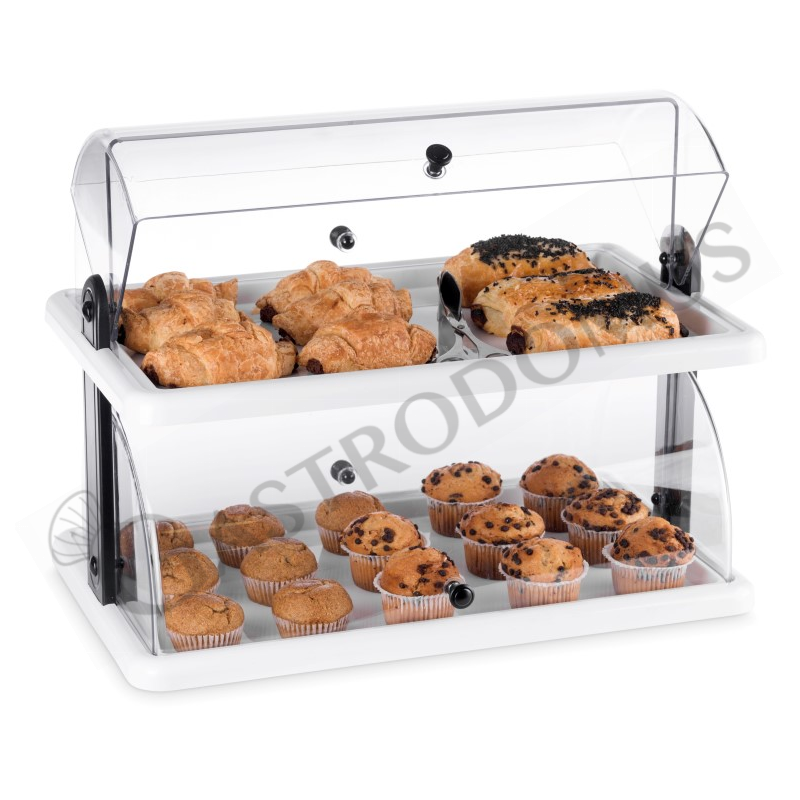 Vetrina brioches neutra 2 piani - L 505 mm x P 305 mm x H 400 mm Vetrina brioches neutra 2 piani - L 505 mm x P 305 mm x H 400 mm