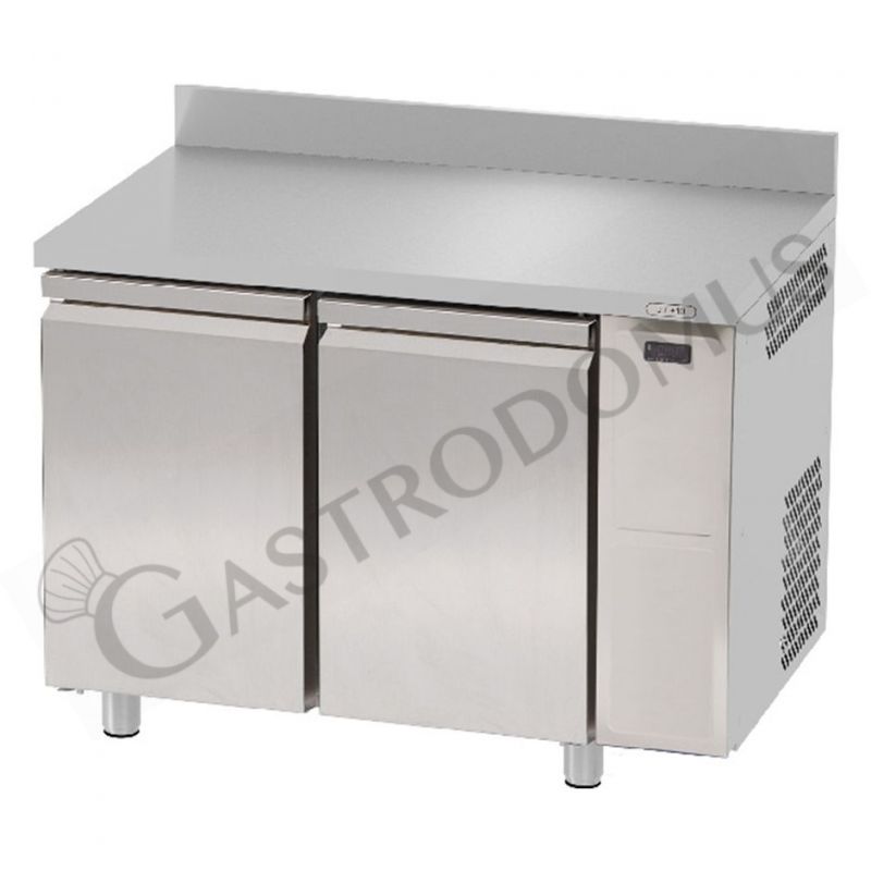 Tavolo refrigerato 2 porte con alzatina Prof. 700 mm - temperatura 0°C/+10°C - motore remoto