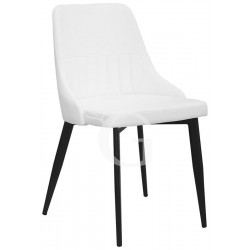 Sedia Colosseo con struttura in metallo e rivestimento in ecopelle, colore bianco