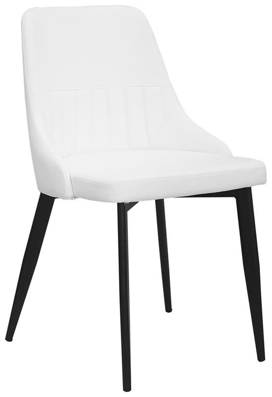 Sedia Colosseo con struttura in metallo e rivestimento in ecopelle, colore bianco