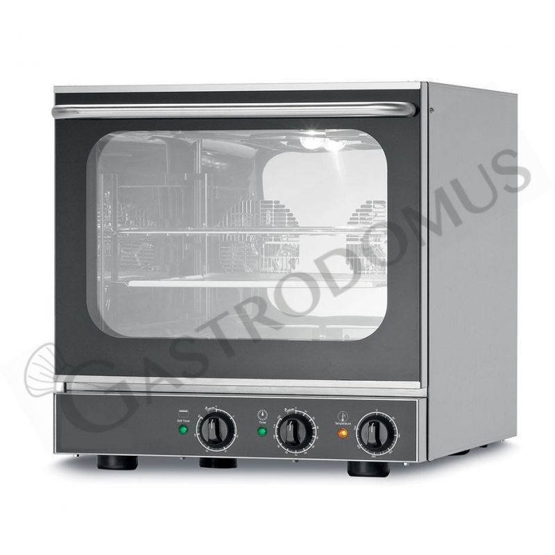 Forno per cornetti elettrico a convezione con grill, porta ribalta, comandi meccanici, 4 teglie 433x333 mm, 3,5 kw Forno per cornetti elettrico a convezione con grill, porta ribalta, comandi meccanici, 4 teglie 433x333 mm, 3,5 kw