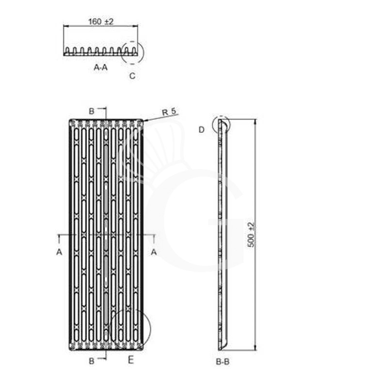Disegno tecnico griglia a gas su mobile aperto con 1 zona di cottura e profondità 700 mm