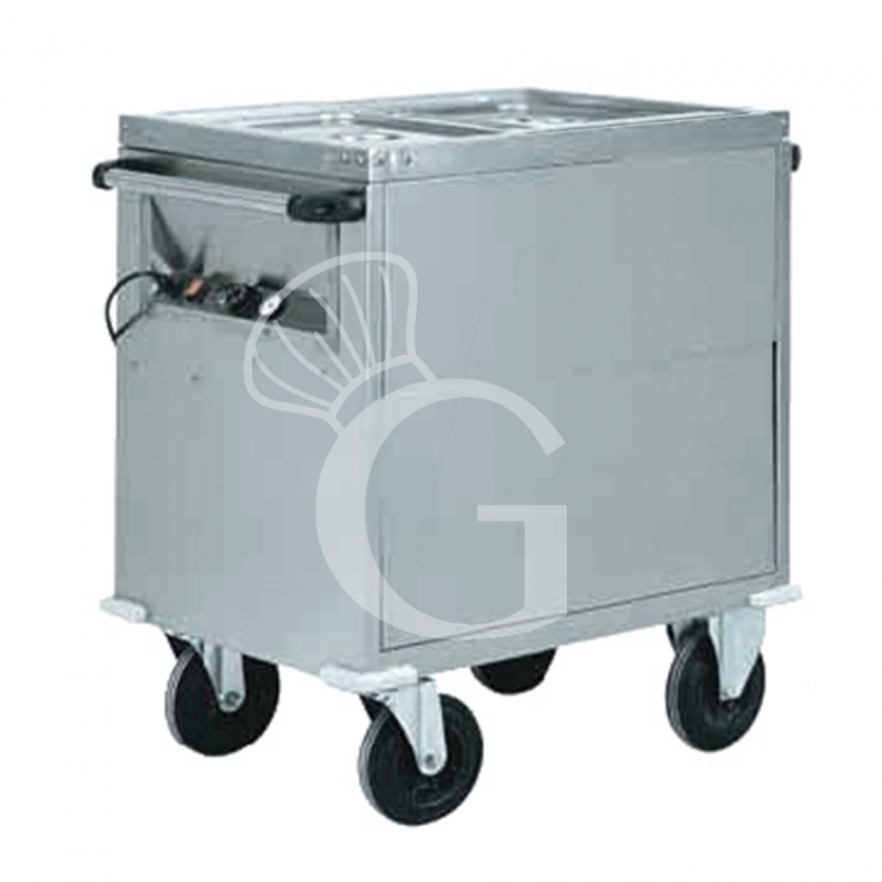 Carrello termico armadiato bagnomaria per 2 bacinelle GN1/1 - L 960 mm x P 680 mm x H 920 mm