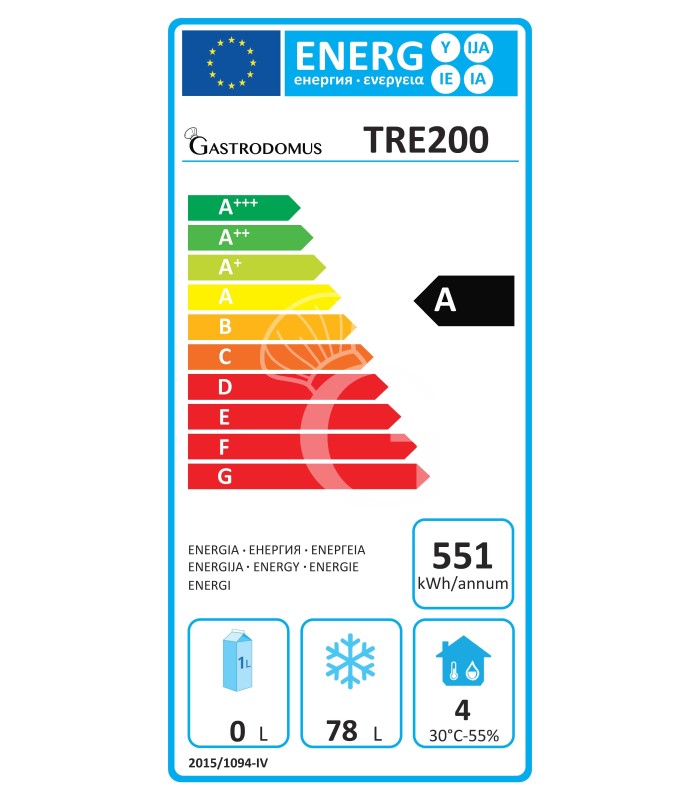 Armadio refrigerato statico ECO - temperatura -18°C/-22°C - capacità 120 LT