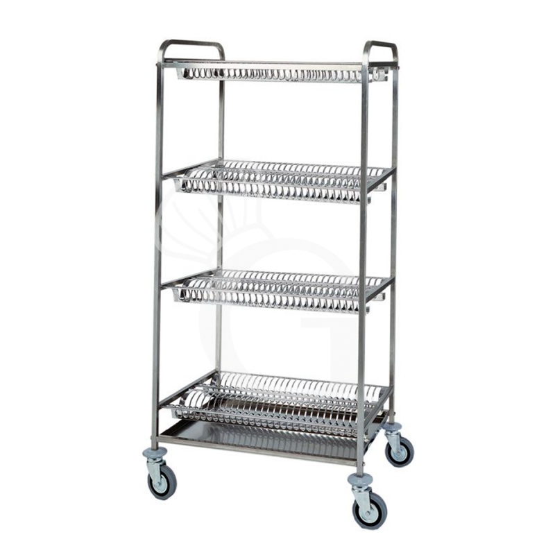 Carrello in inox con 4 piani scolapiatti - L 1100 mm x P 620 mm x H 1600 mm Carrello in inox con 4 piani scolapiatti - L 1100 mm x P 620 mm x H 1600 mm