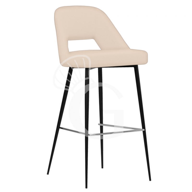 Sgabello Cristal con struttura in metallo verniciato e rivestimento in tessuto o ecopelle