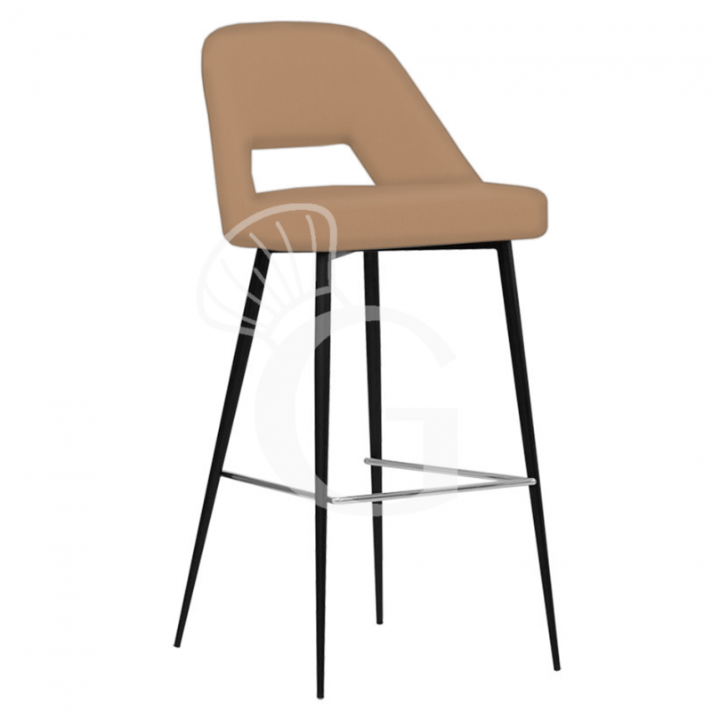 Sgabello Cristal con struttura in metallo verniciato e rivestimento in tessuto o ecopelle
