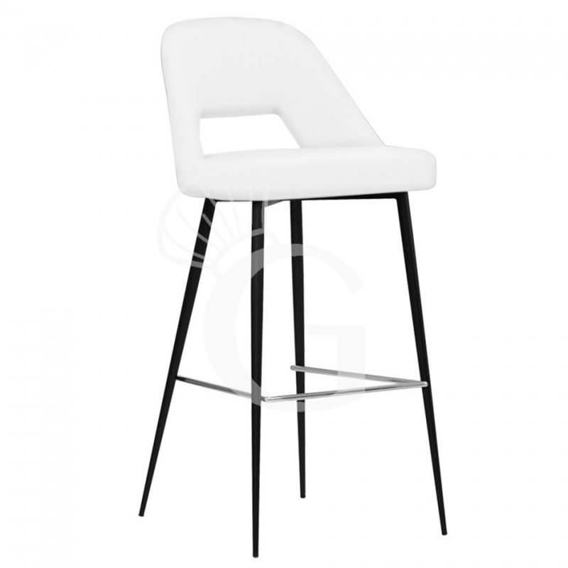 Sgabello Cristal con struttura in metallo verniciato e rivestimento in tessuto o ecopelle
