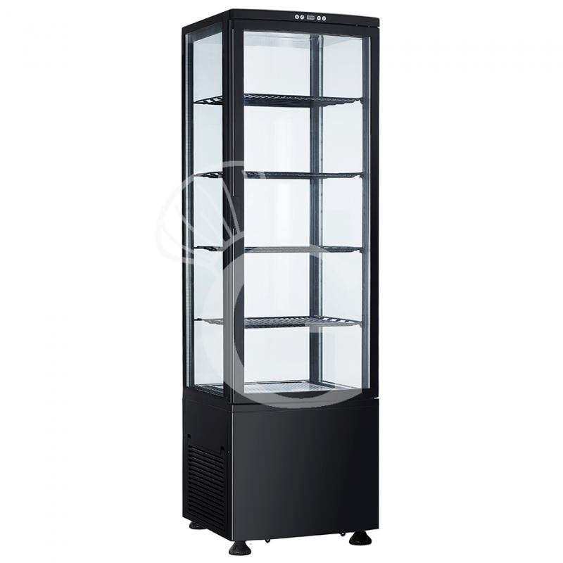 Frigo vetrina ventilato nero per bibite - 235 LT - temperatura + 0° C / + 12° C