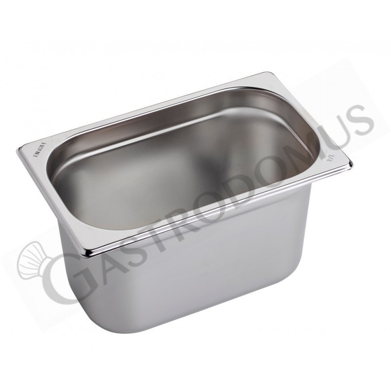Bacinella in acciaio inox GN 1/4 H 150 mm - capacità 4,1 litri Bacinella in acciaio inox GN 1/4 H 150 mm - capacità 4,1 litri