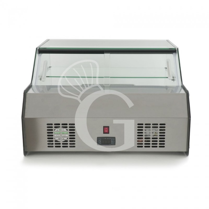 Espositore refrigerato da banco ventilato, capacità 128 LT, Temp. +2°C/ +12°C