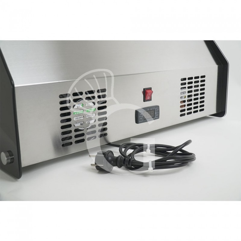 Espositore refrigerato da banco ventilato, capacità 128 LT, Temp. +2°C/ +12°C
