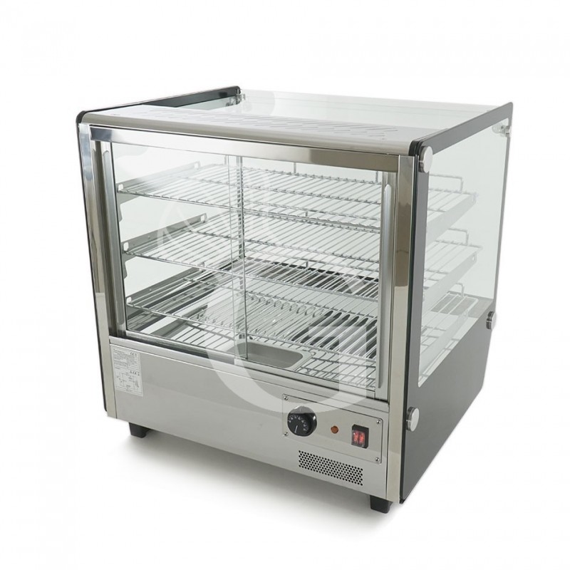 Vetrina Riscaldata inox e vetro 3 piani +30°C/+90°C 120 LT L 678 mm x P 568 mm x H 686 mm
