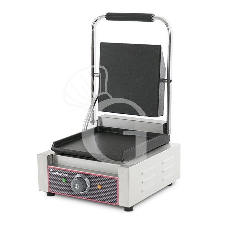 Piastra panini professionale liscia con misure L 310 mm x P 380 mm x H 210/520 mm