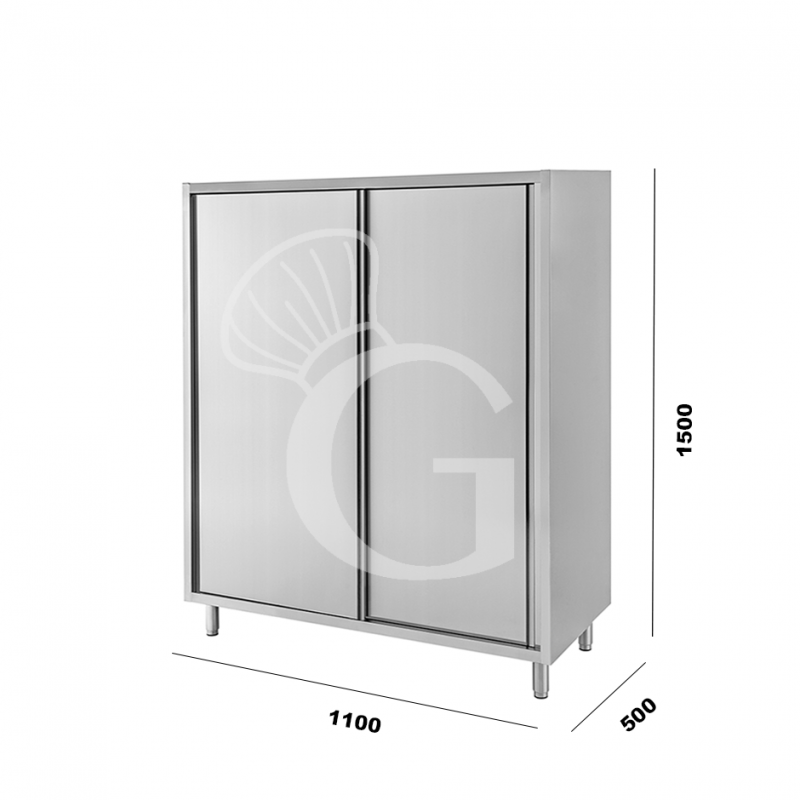 Armadio inox porte scorrevoli misure 1100x500x1500mm per ristorazione