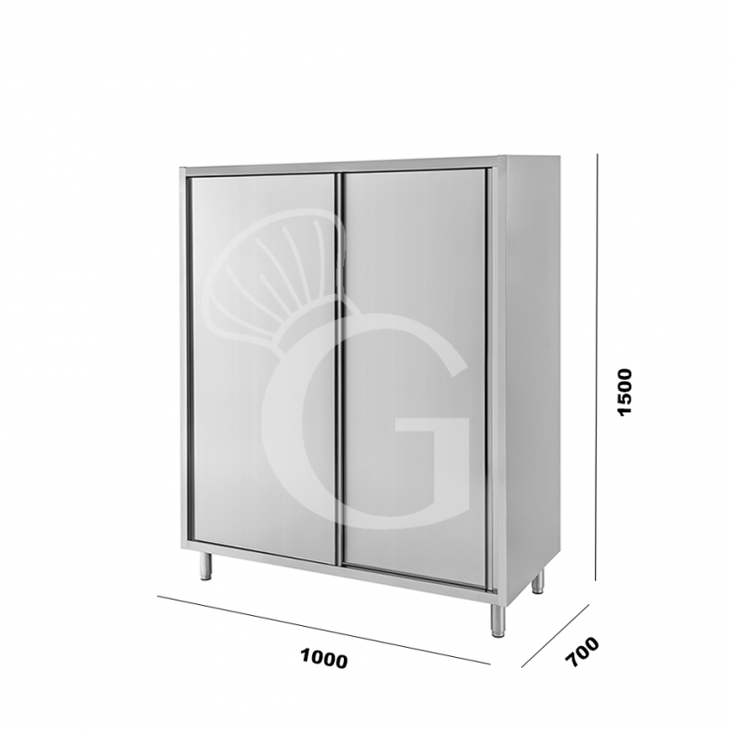 Armadio inox porte scorrevoli misure 1000x700x1500mm per ristorazione